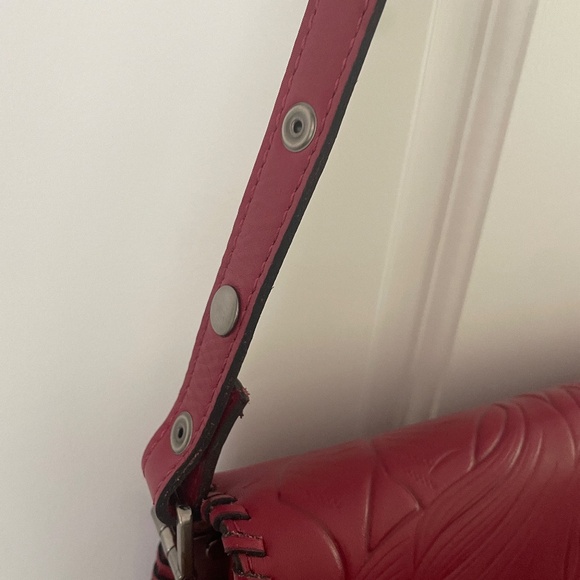 Patricia Nash deep red Tooled leather shoulder bag Santillana - Picture 4 of 13